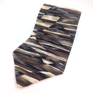 GANT Salty Dog Mens Tie 100% Italian Silk Made In USA Earthtones Geometric 3.75"